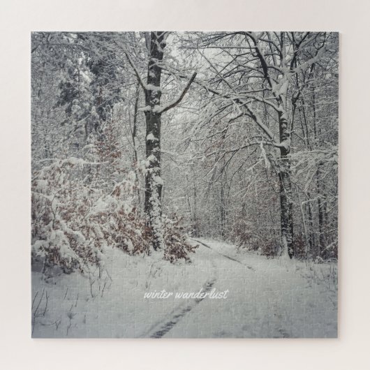魅惑の冬の森を抜ける道 ジグソーパズル (横)