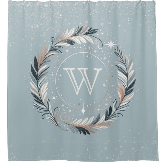 魅惑の冬リース シャワーカーテン (正面)