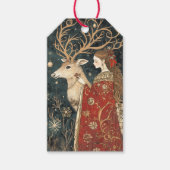 魅惑の冬:乙女とシカ ギフトタグ (正面)
