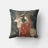 魅惑の冬：乙女とシカ クッション (裏面)