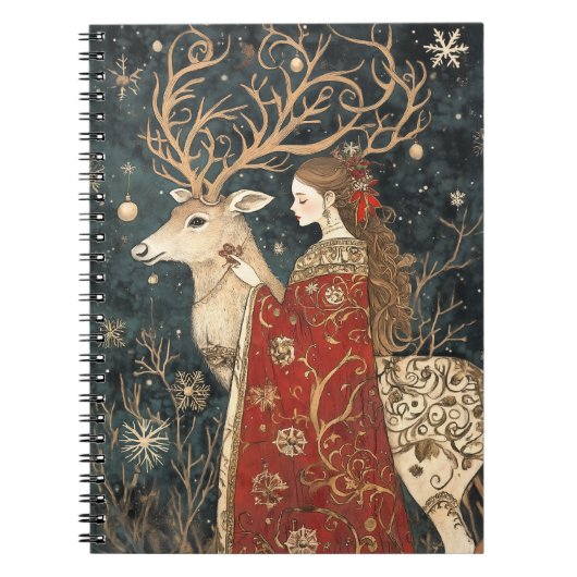 魅惑の冬：乙女とシカ ノートブック (正面)