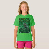 魅惑の出現:緑の輝くカエル Tシャツ (正面フル)