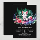 魅惑の印刷可能な狼誕生日 招待状 (正面/裏面)