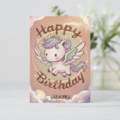 魅惑の可愛いユニコーン誕生日 カード (スタンド正面)