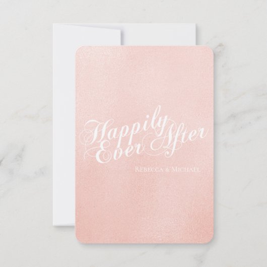 魅惑の城の赤面ピンクのおとぎ話の応答 出欠カード (裏面)