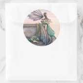 魅惑の夕暮れ妖精のドラゴンのシール ラウンドシール (バッグ)