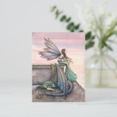 魅惑の夕暮れ妖精のドラゴンポストカード ポストカード (スタンド正面)