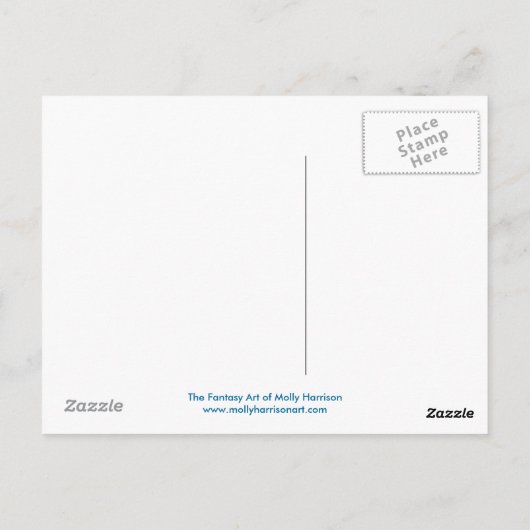 魅惑の夕暮れ妖精のドラゴンポストカード ポストカード (裏面)