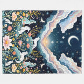 魅惑の夜の狼の神話 – 神秘的な毛布 フリースブランケット (正面(横))