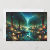 魅惑の夜落ち:湖での発光 招待状 (正面)