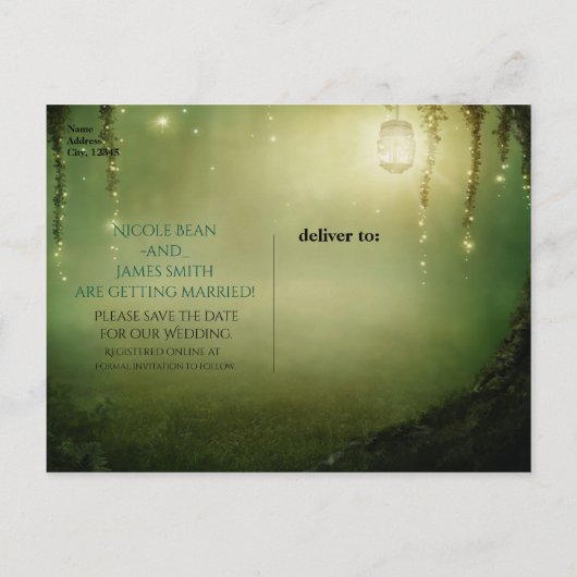 魅惑の夢の森素朴日付を保存 案内ポストカード (裏面)