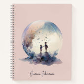 魅惑の夢ピンクのスパイラルパターン ノートブック (正面)