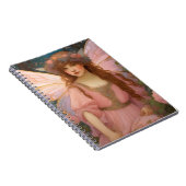 魅惑の夢: 遊び心あふれるピンクの妖精の肖像 ノートブック (右側)