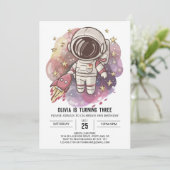 魅惑の天空の宇宙飛行士誕生日 招待状 (スタンド正面)