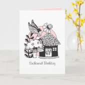 魅惑の妖精と妖精の家 カード (黄色い花)