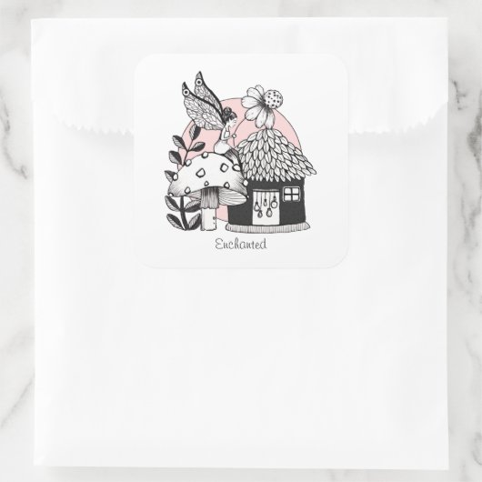 魅惑の妖精と妖精の家 スクエアシール (バッグ)