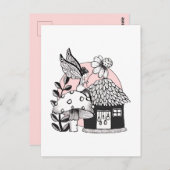 魅惑の妖精と妖精の家 ポストカード (正面/裏面)