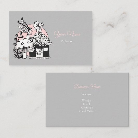 魅惑の妖精と妖精の家 名刺 (正面/裏面)