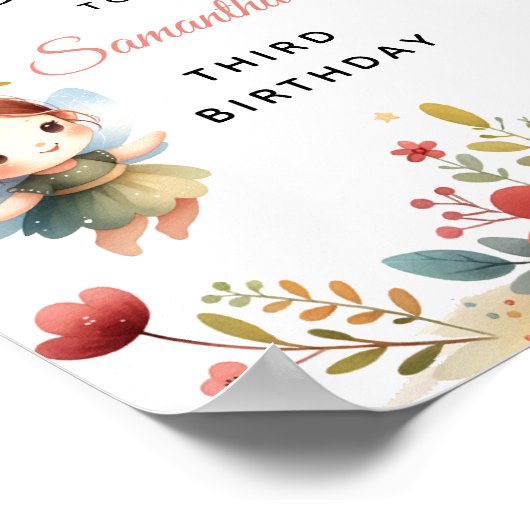 魅惑の妖精のガーデンガールバースデーパーティーへようこそ ポスター (角)