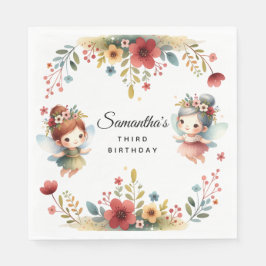 魅惑の妖精のガーデンガールバースデーパーティー スタンダードランチョンナプキン