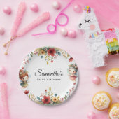 魅惑の妖精のガーデンガールバースデーパーティー ペーパープレート (パーティー)