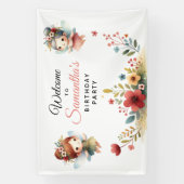 魅惑の妖精のガーデンガールバースデーパーティー 横断幕 (縦)