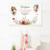 魅惑の妖精のガーデンガールバースデーパーティー 横断幕 (インサイチュ)