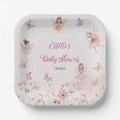 魅惑の妖精のガーデンガールベビーシャワープレート ペーパープレート (正面)