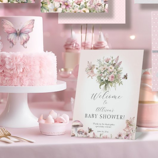 魅惑の妖精のガーデンビーズウェルカムシャワーフローラ 台座サイン