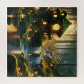 魅惑の妖精のライトと滝の夢 ジグソーパズル (横)