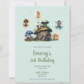 魅惑の妖精の三歳の誕生日キノコ 招待状