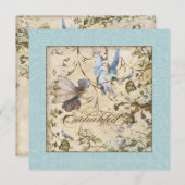 魅惑の妖精の国妖精フローラヴィンテージウェディング 招待状 (正面/裏面)