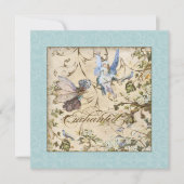 魅惑の妖精の国妖精フローラヴィンテージウェディング 招待状 (正面)