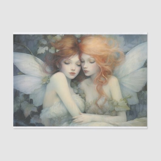 魅惑の妖精の姉妹パステルお洒落デクページ 薄葉紙 (正面)