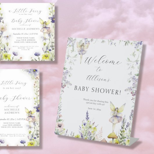 魅惑の妖精の庭ワイルドフラワーウェルカムシャワー 台座サイン