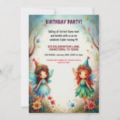 魅惑の妖精の森のバースデーパーティ招待状 招待状 (正面)