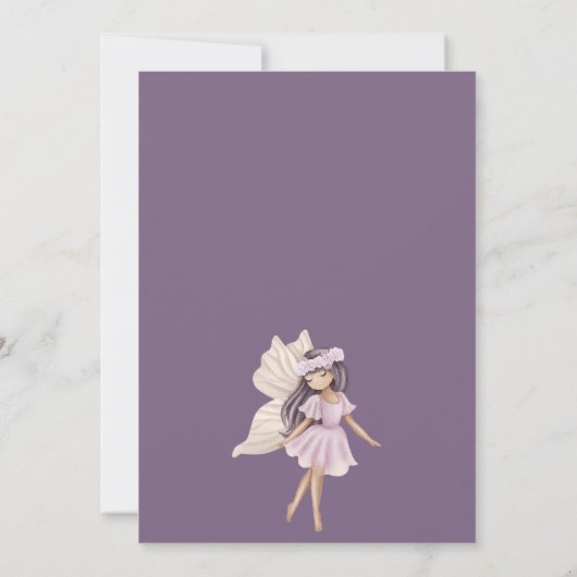 魅惑の妖精の水の色の最初の誕生日 招待状 (裏面)