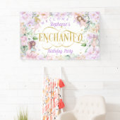 魅惑の妖精の花園の誕生日の背景 横断幕 (インサイチュ)