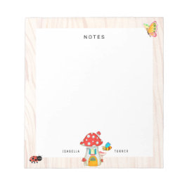 魅惑の妖精キノココテージウッドランド動物 ノートパッド