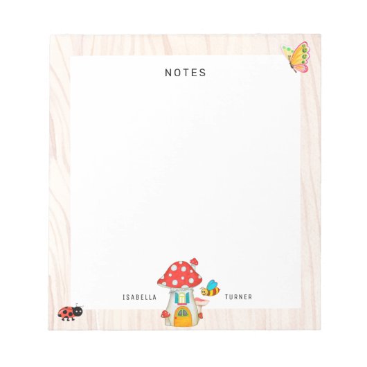 魅惑の妖精キノココテージウッドランド動物 ノートパッド (正面)