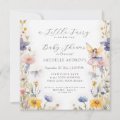 魅惑の妖精キノコフローラ女の子ベビーシャワー 招待状 (正面)