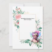 魅惑の妖精ピンクのローズフローラ金ゴールドピクシー 招待状 (裏面)