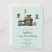 魅惑の妖精ファースト誕生日キノコ 招待状 (正面)