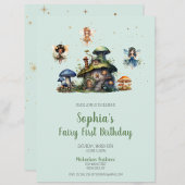 魅惑の妖精ファースト誕生日キノコ 招待状