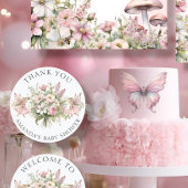魅惑の妖精フローラありがとう赤ちゃん女の子シャワー ラウンドシール