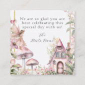 魅惑の妖精フローラウェルカムベビーガールギフトラベル スクエア名刺 (裏面)