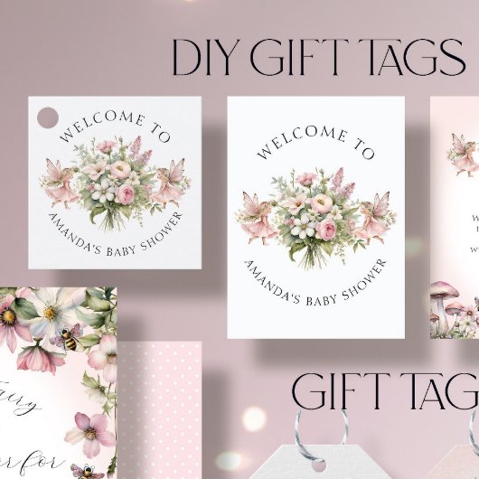 魅惑の妖精フローラウェルカムベビーガールギフトラベル スクエア名刺