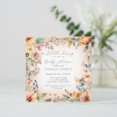 魅惑の妖精秋フローラピンクガールベビーシャワー 招待状 (スタンド正面)