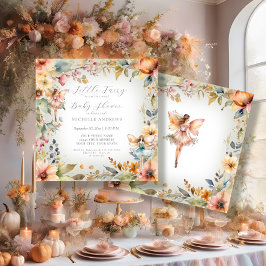 魅惑の妖精秋フローラミントガールベビーシャワー 招待状