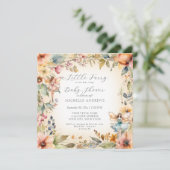 魅惑の妖精秋フローラ金ゴールドガールベビーシャワー 招待状 (スタンド正面)
